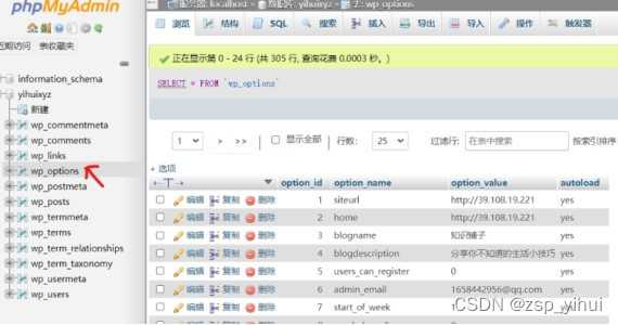 WordPress地址(URL)修改之后,通过数据库进行修改后台参数,然后可以继续访问