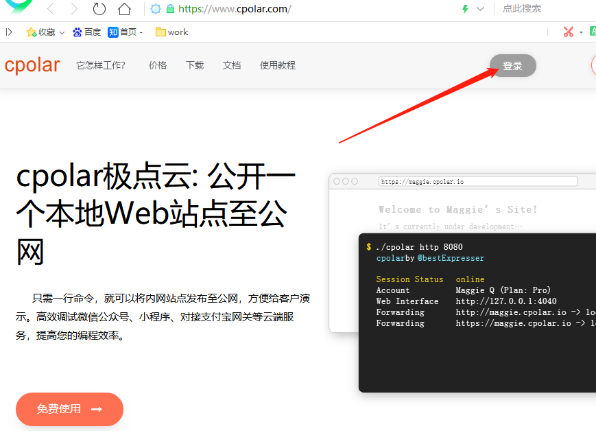 Cpolar 实现内网穿透 支持大部分的系统 通过内网穿透实现外网访问 要改自己的域名要收费!